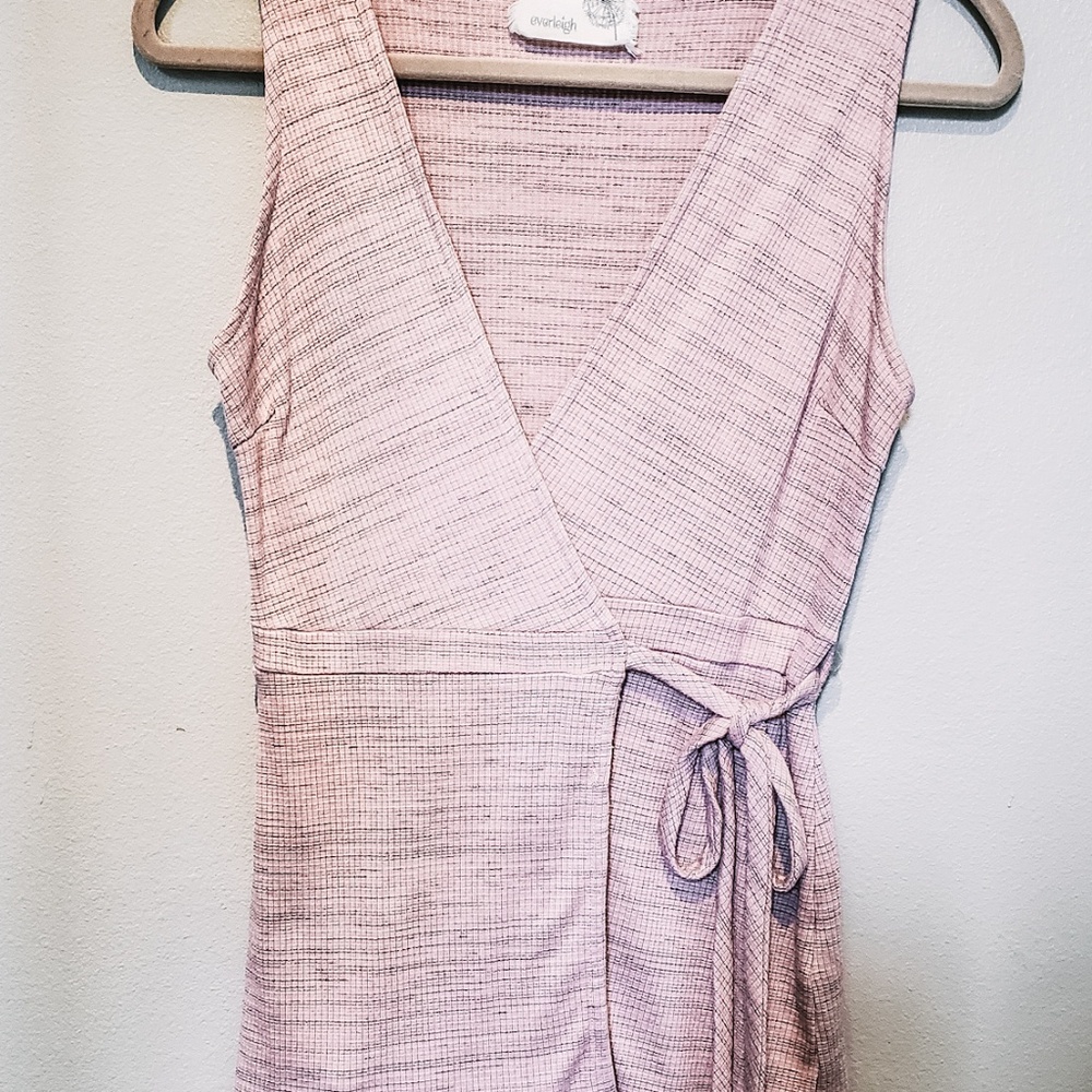 Anthropologie Pink and Grey Wrap Shirt